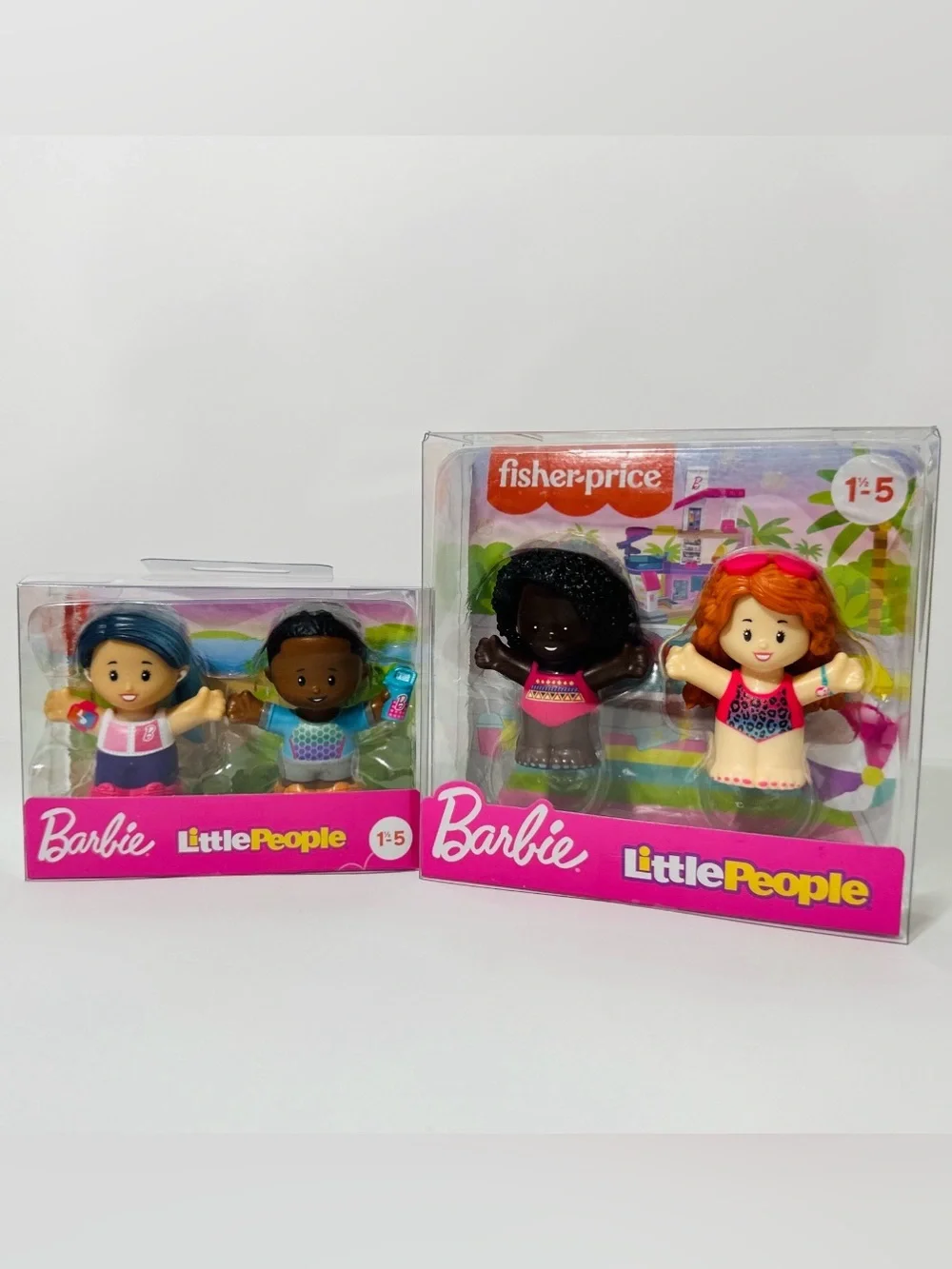 🆕 2 Fisher-Price Little People Barbie Party & Wellness Figure Sets 4 Characters